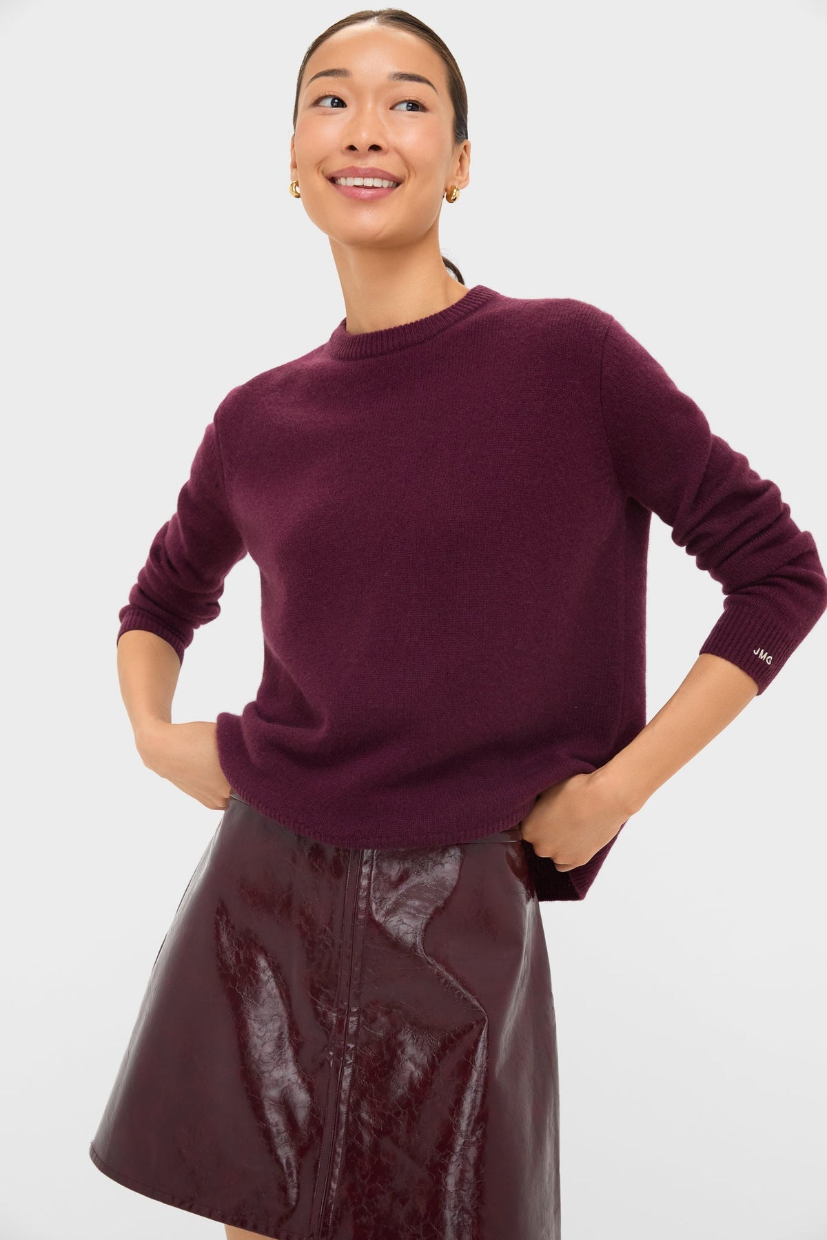 Winetasting Cashmere Bodie Boyfriend Crewneck