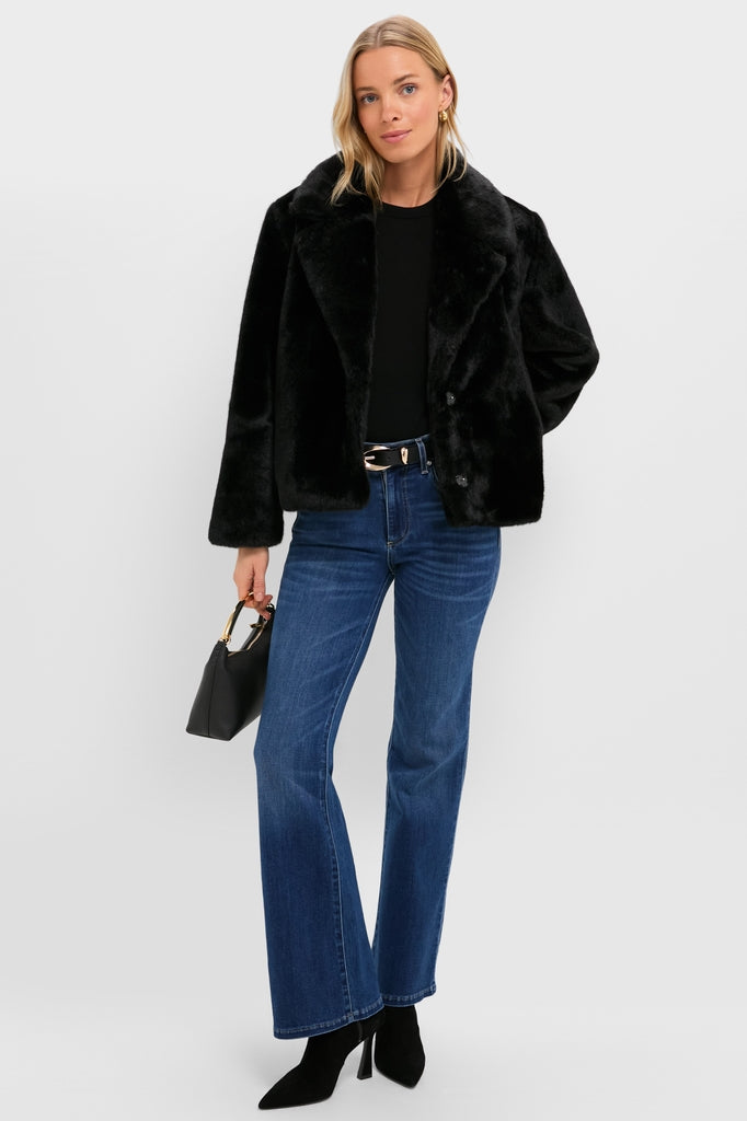 Black Faux Fur Taos Jacket