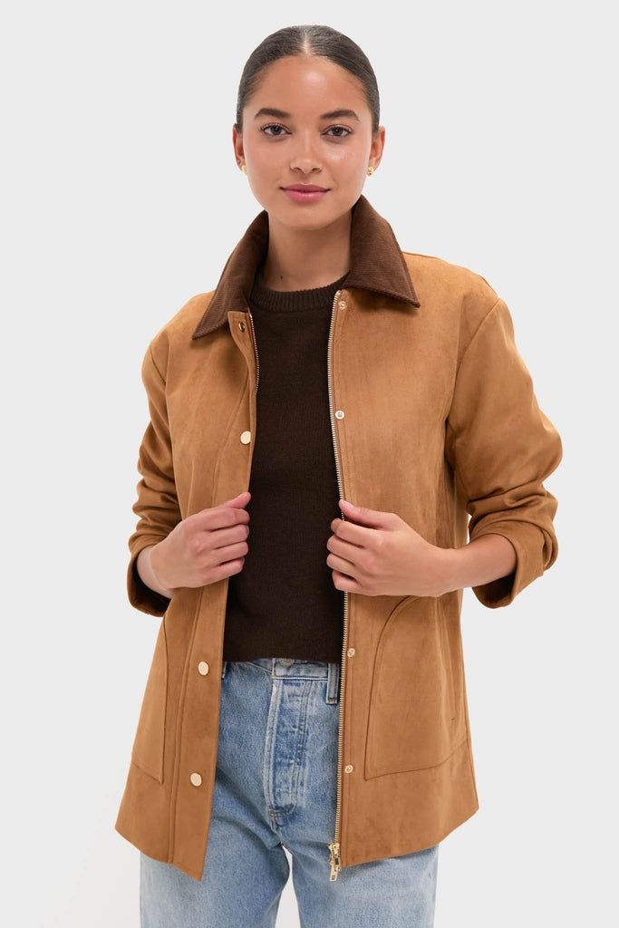 Chestnut Faux Suede Cody Jacket