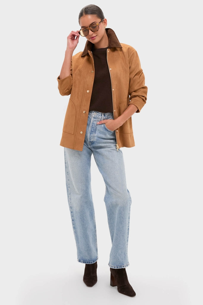 Chestnut Faux Suede Cody Jacket