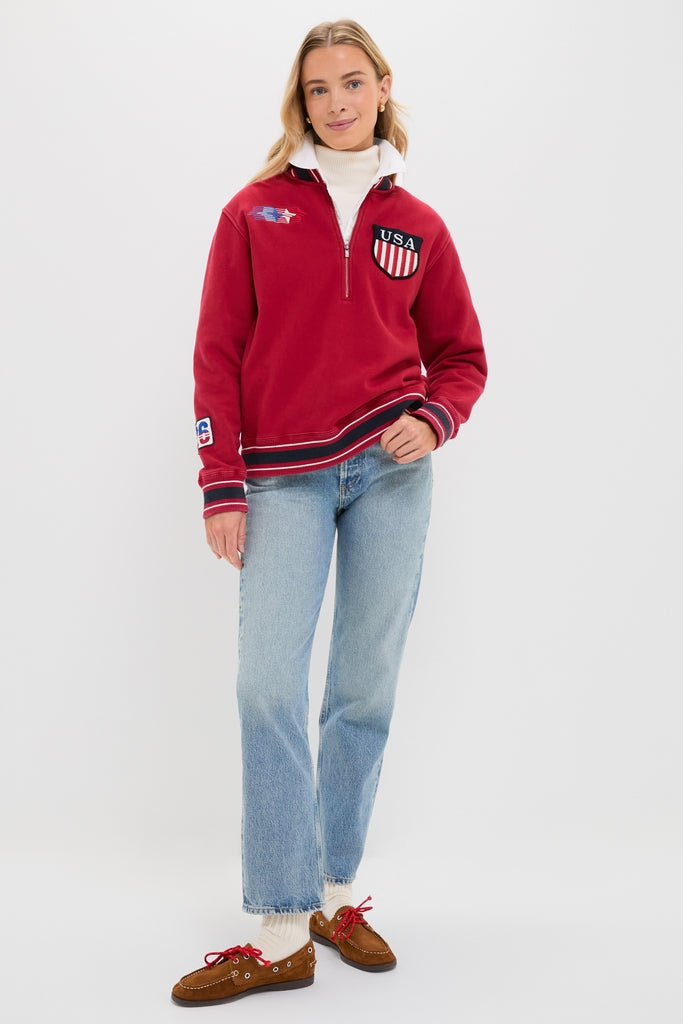 Red Shaun Quarter Zip