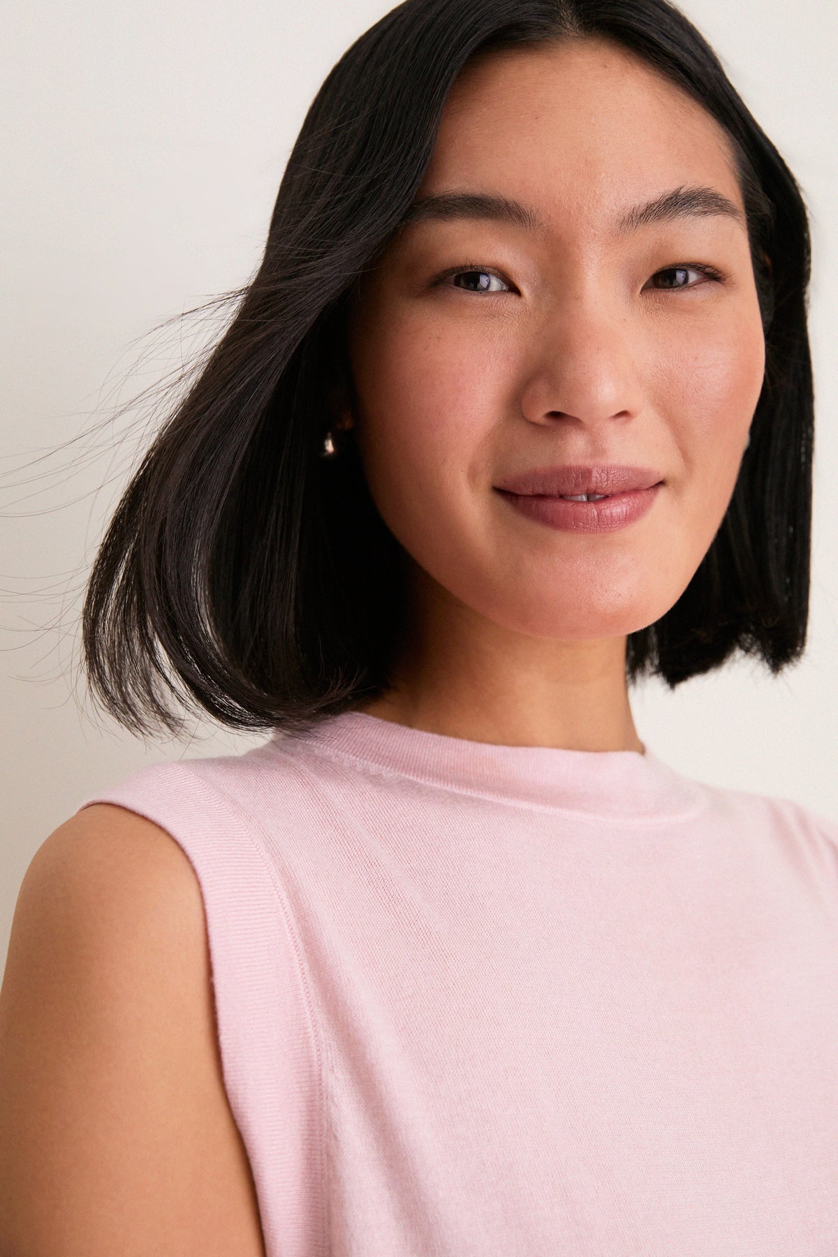 Blush Cashmere Silk Sleeveless Ava Shell