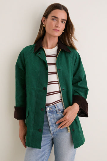 Green Chiltern Street Jacket in Waxed Cotton