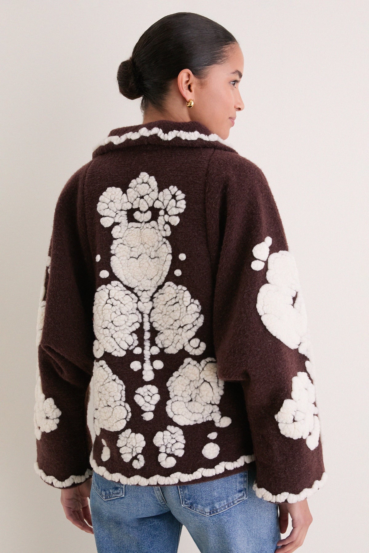 Flowers Brown Coat