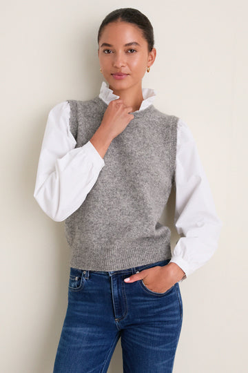 Gray Ella Sweater Blouse