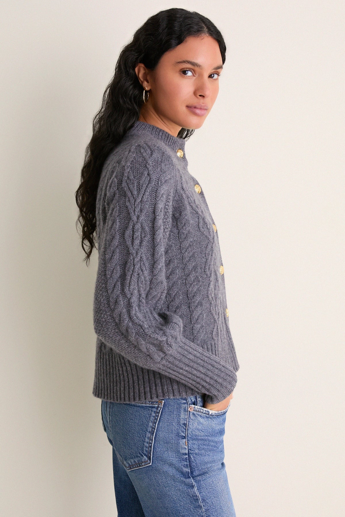 Graphite Cashmere Colette Cardigan