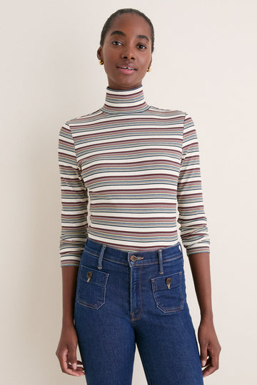 Multicolor Stripe Ellory Turtleneck