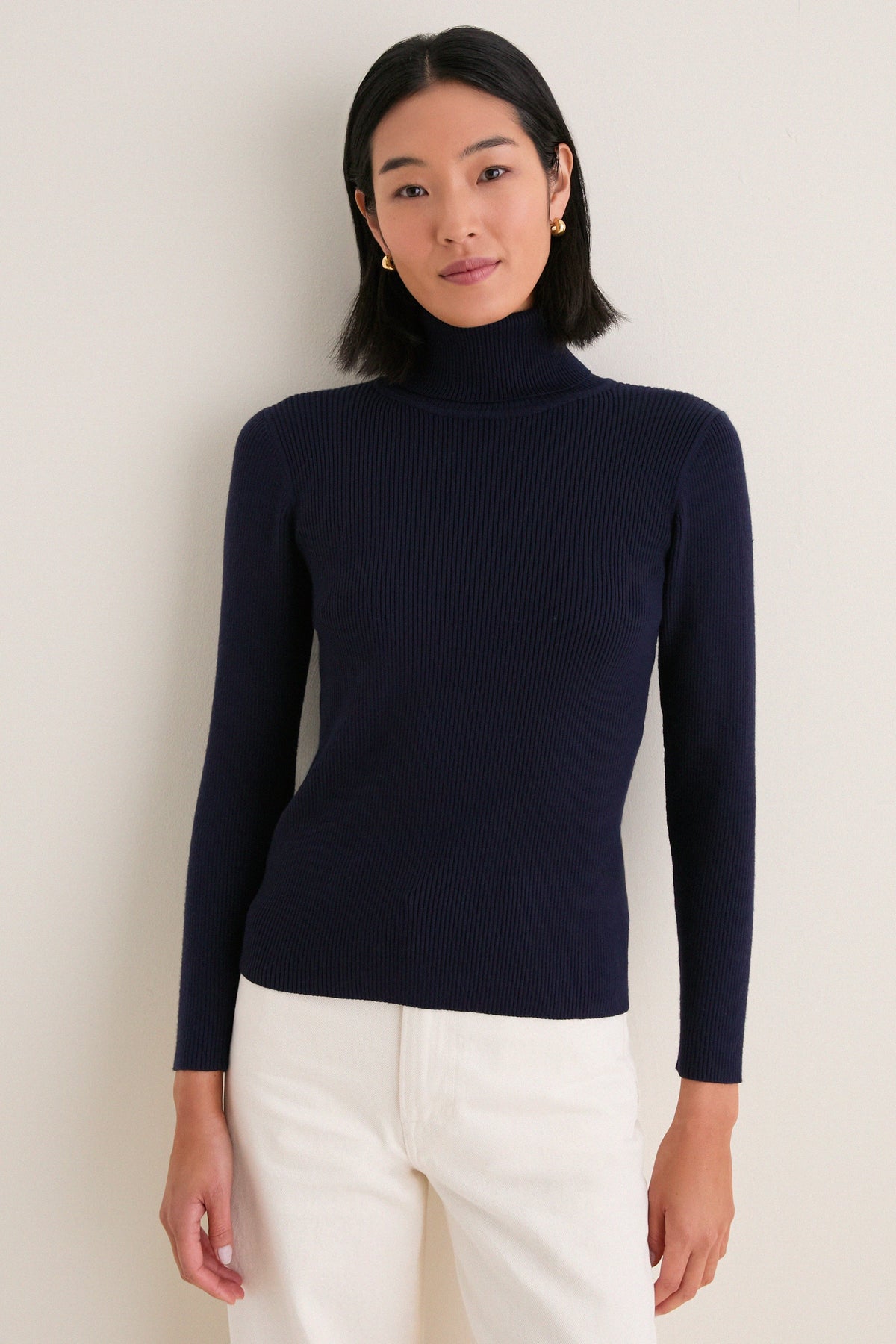 Navy Arlo Ribbed Turtleneck