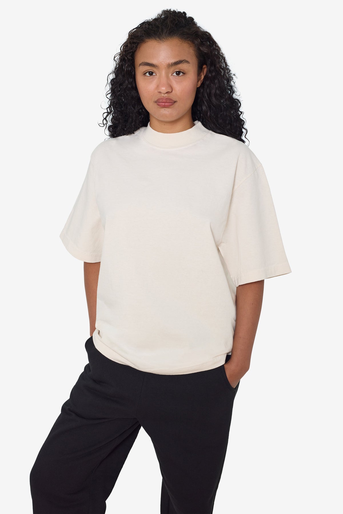 1825GD Unisex - Oversized Short Sleeve High Mockneck T-shirt