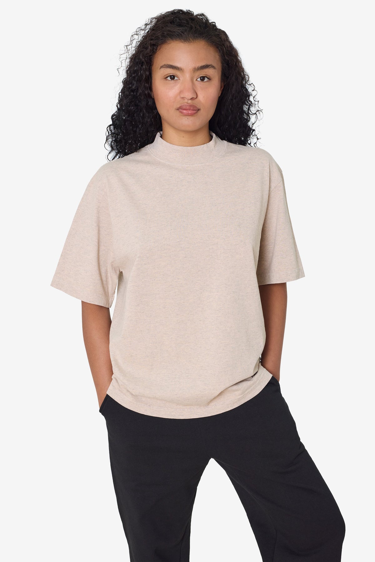 1825GD Unisex - Oversized Short Sleeve High Mockneck T-shirt