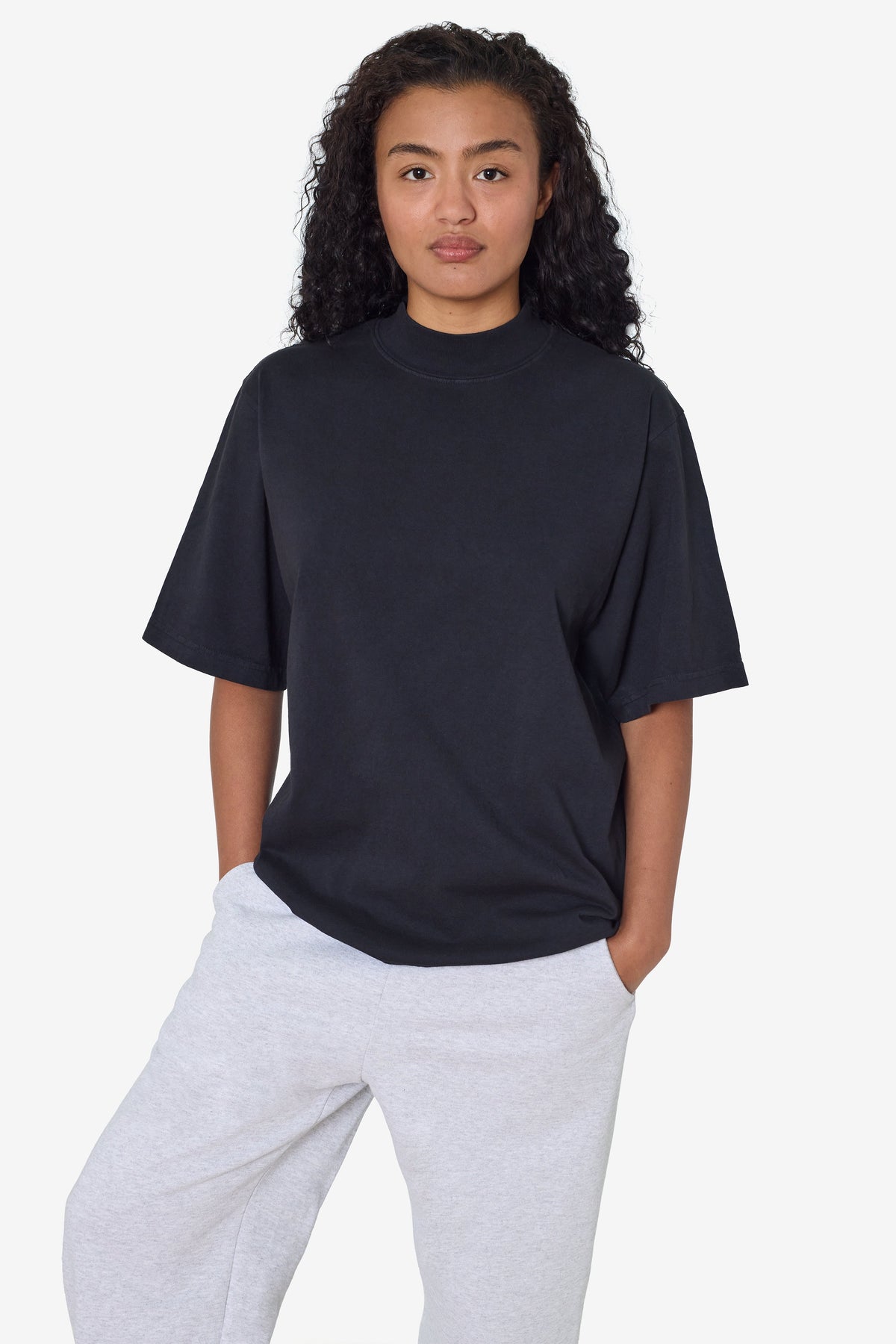 1825GD Unisex - Oversized Short Sleeve High Mockneck T-shirt