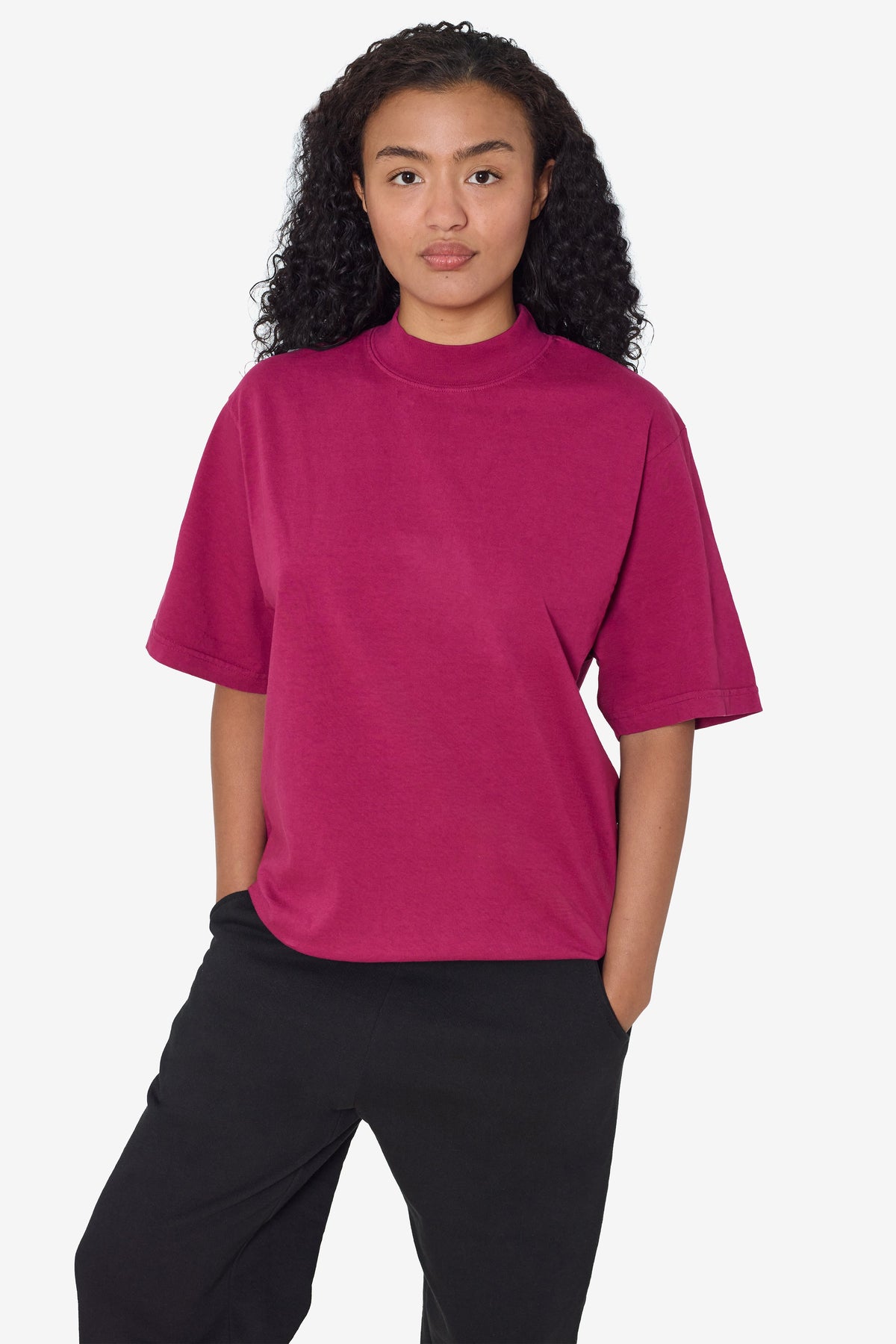 1825GD Unisex - Oversized Short Sleeve High Mockneck T-shirt