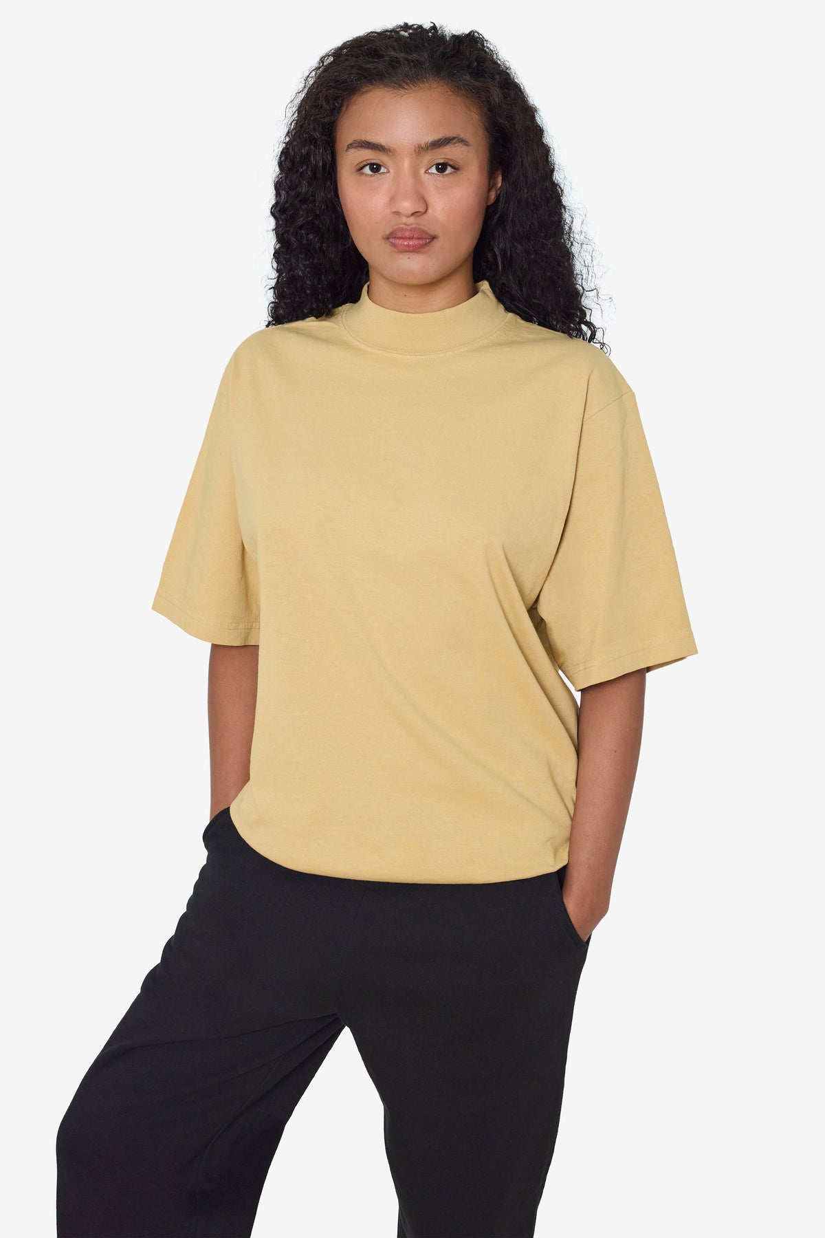 1825GD Unisex - Oversized Short Sleeve High Mockneck T-shirt