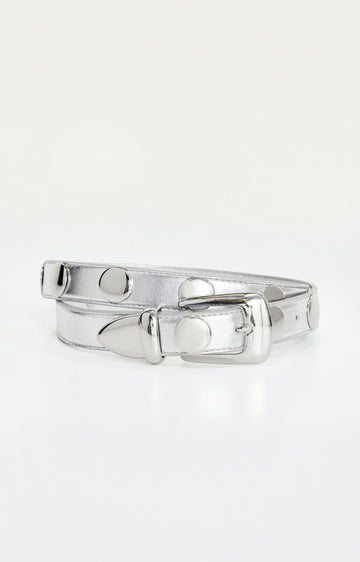 CLASSIC STUDDED SILVER BELT | CHROME004