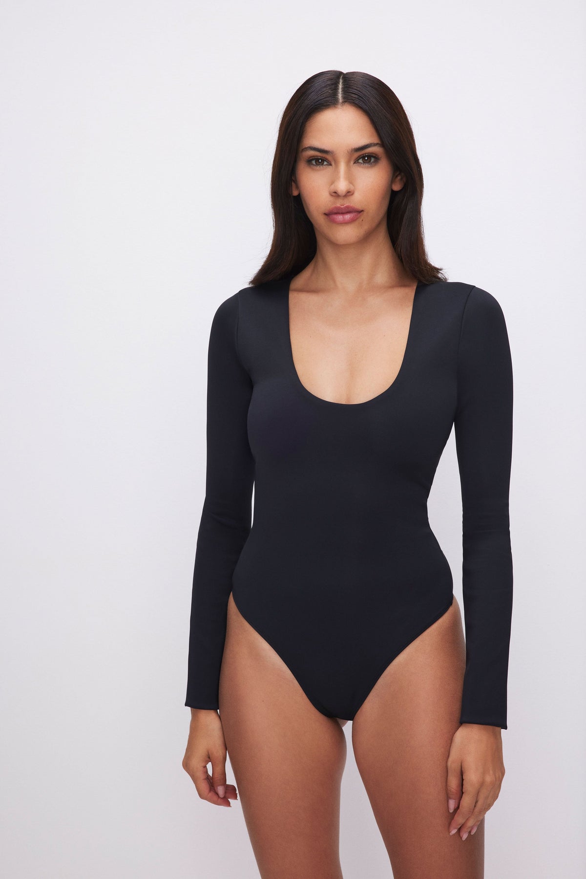 SCULPTING SCOOP NECK BODYSUIT | BLACK001