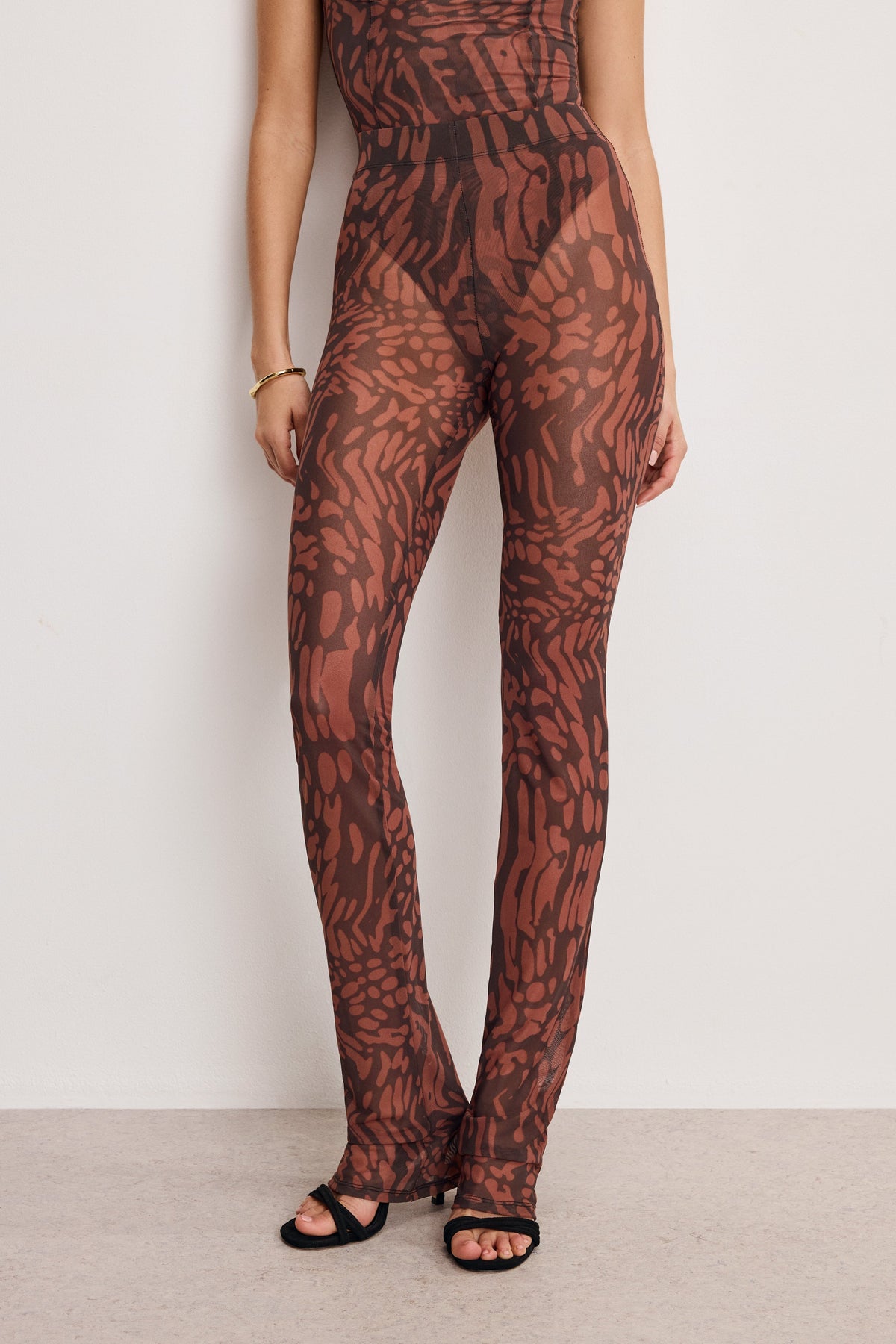 MESH MICRO BOOT LEGGINGS | JAVA WARPED LEOPARD001