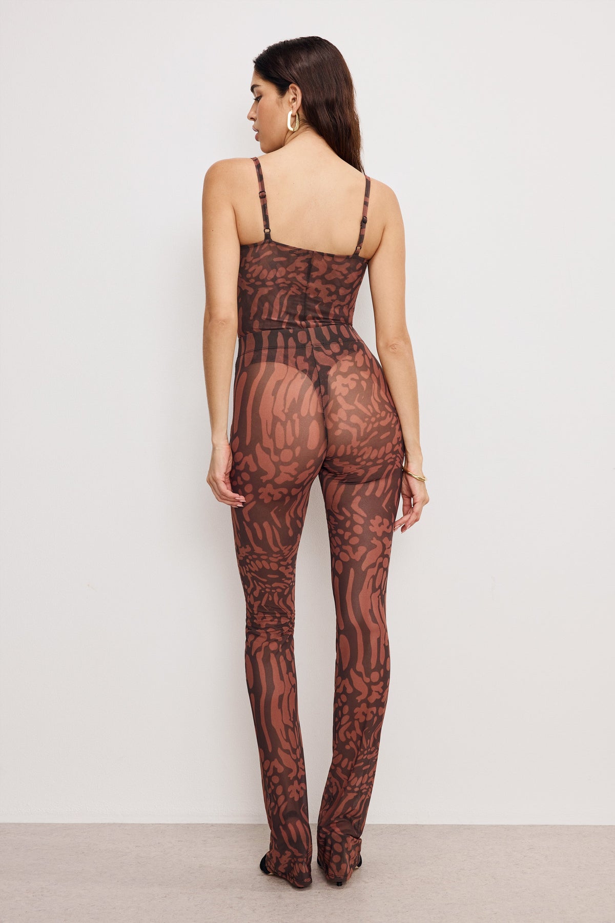 MESH MICRO BOOT LEGGINGS | JAVA WARPED LEOPARD001