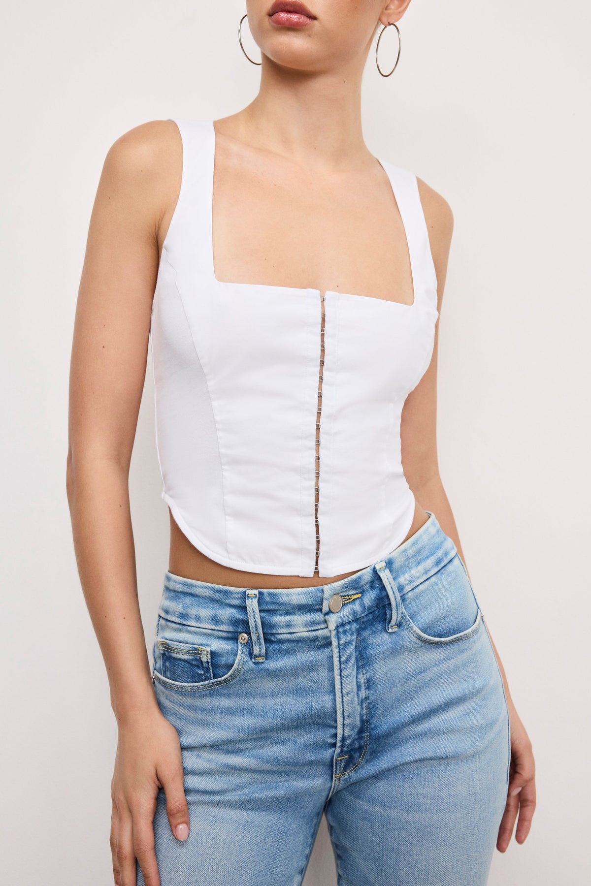 DOLLY POPLIN BUSTIER | WHITE001