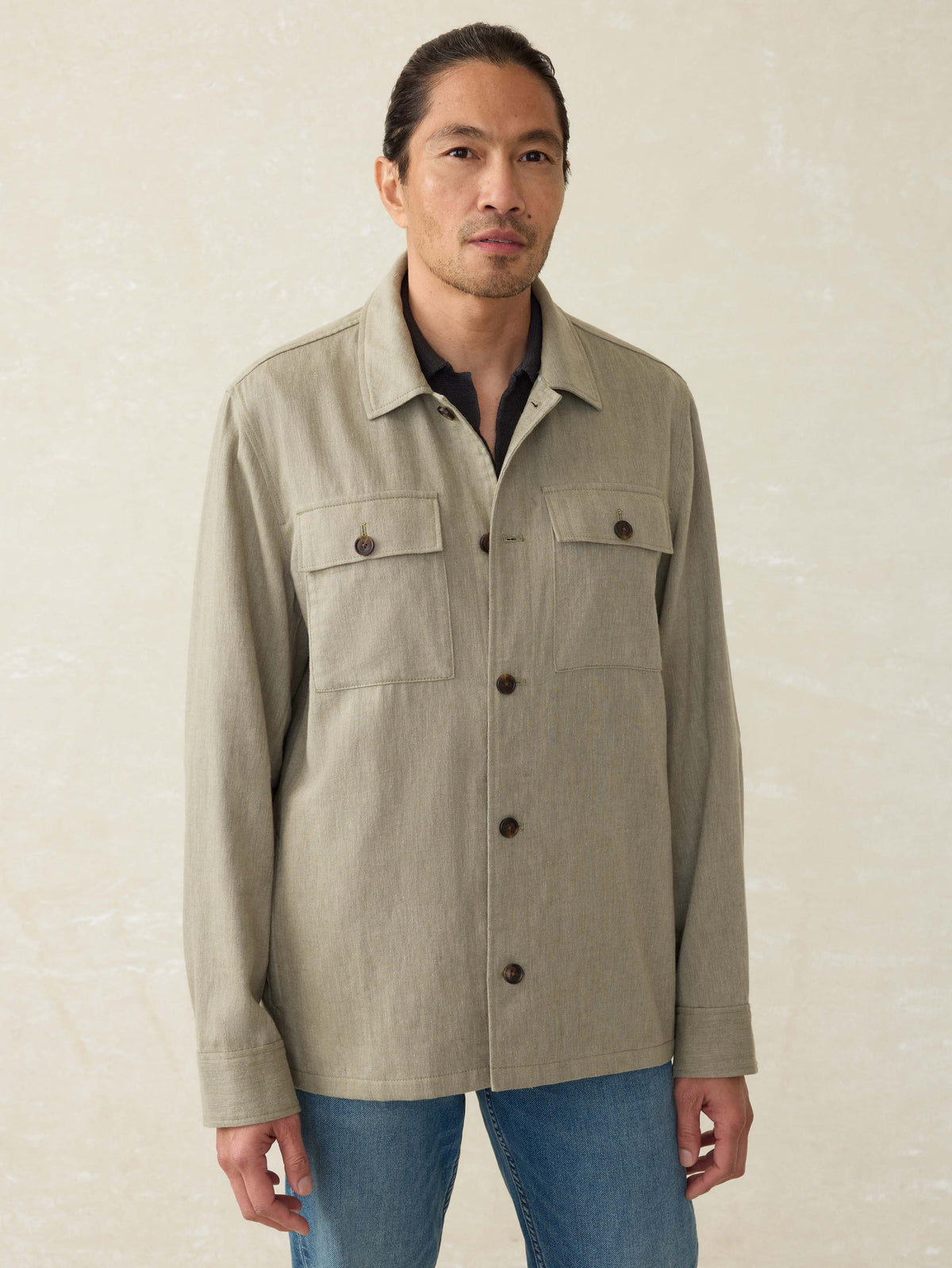 Movement Linen Shirt Jacket - Sage Cliff
