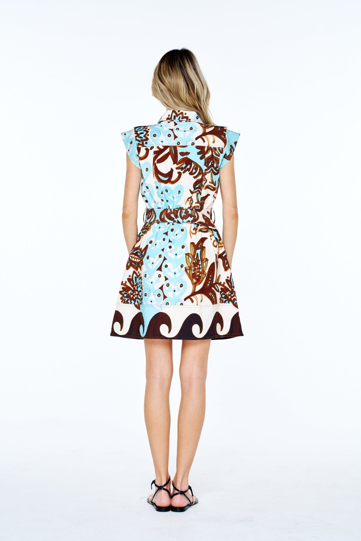 FAY PRINTED SLEEVELESS MINI DRESS