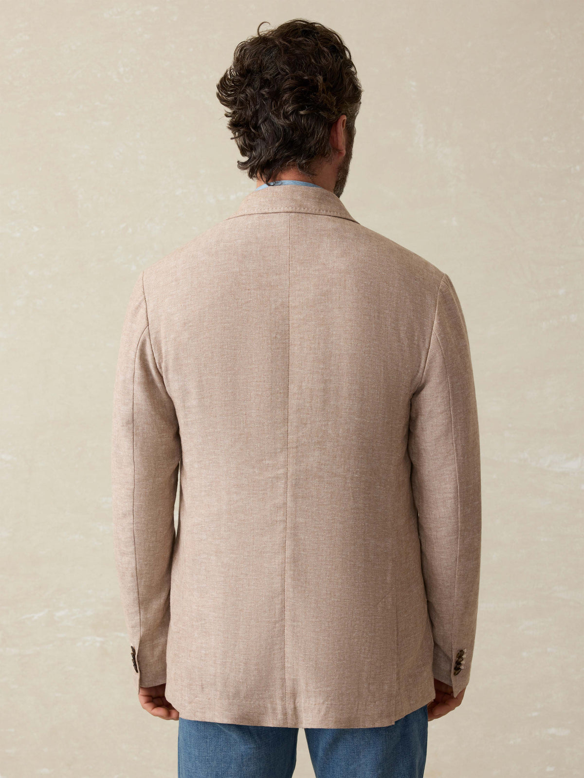 Movement Linen Blazer - Wolf Sands Herringbone