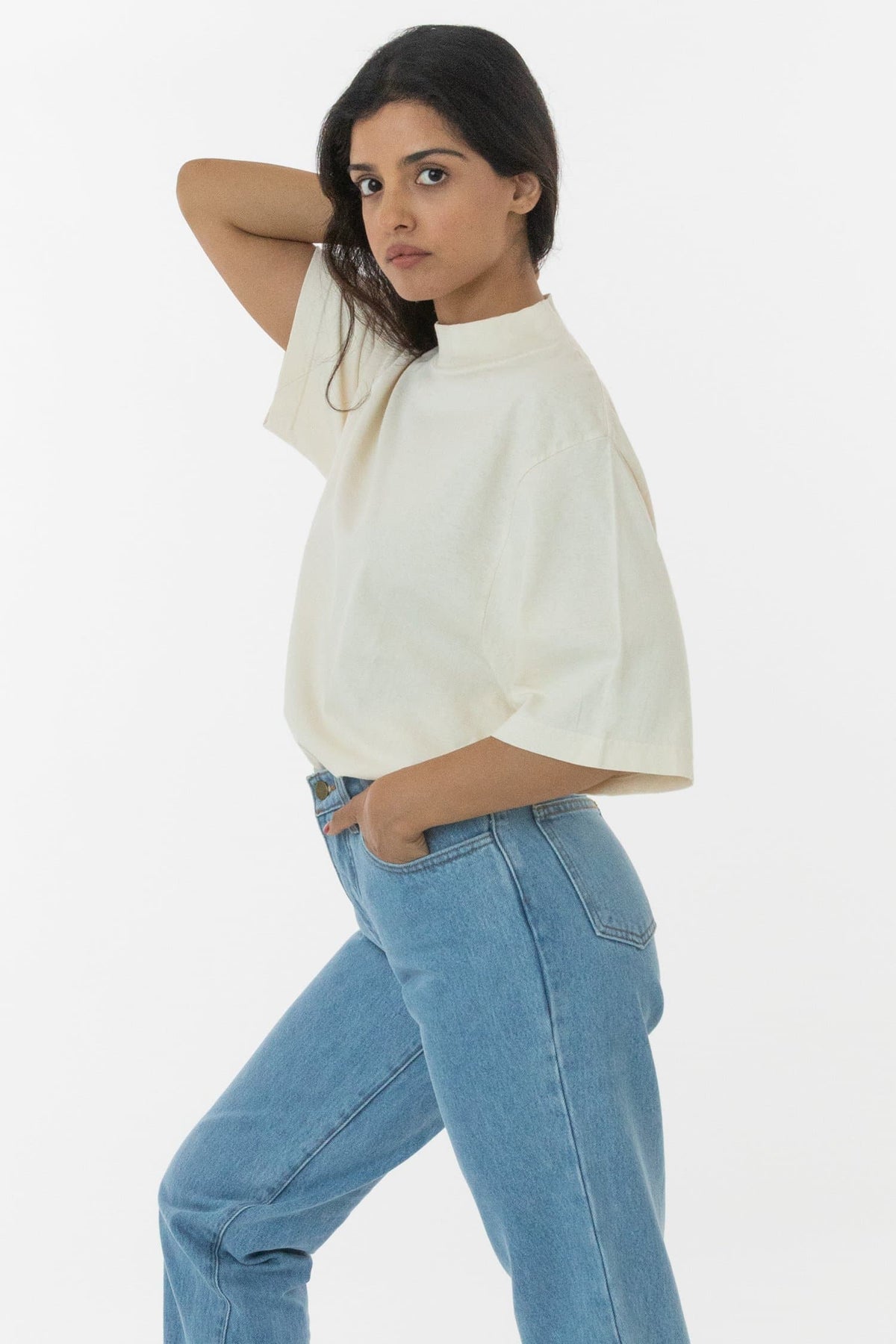 1825GD Unisex - Oversized Short Sleeve High Mockneck T-shirt