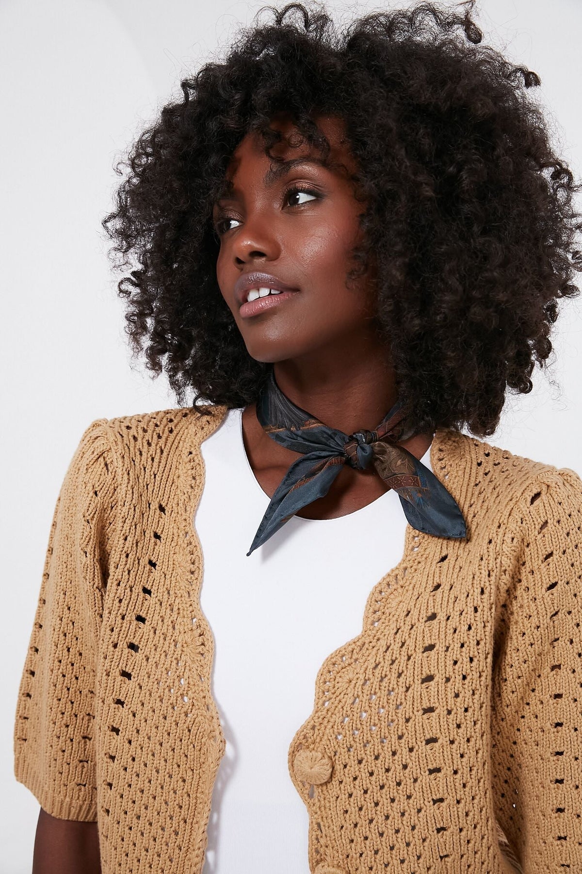 Tan Short Sleeve Alice Cardigan