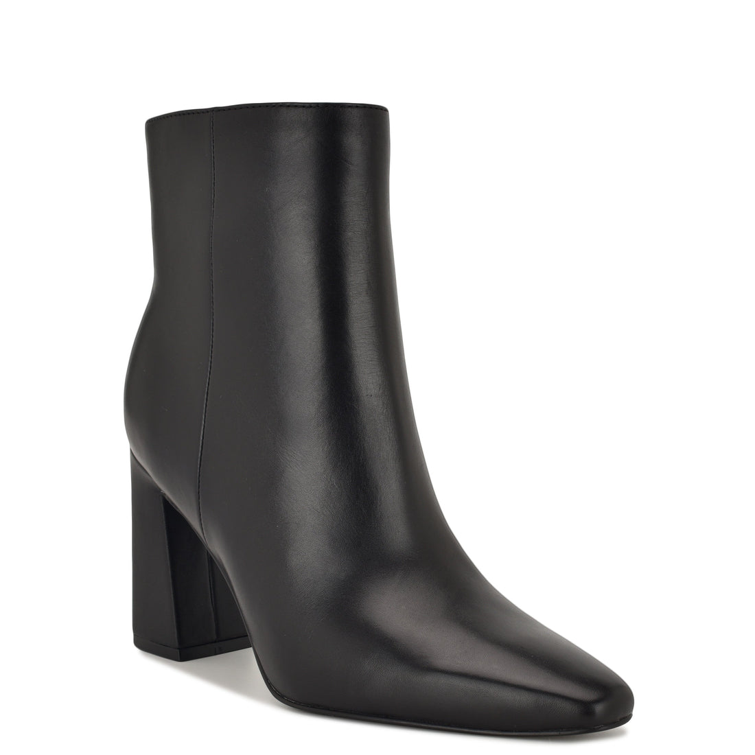 Reraye Block Heel Ankle Leather Booties