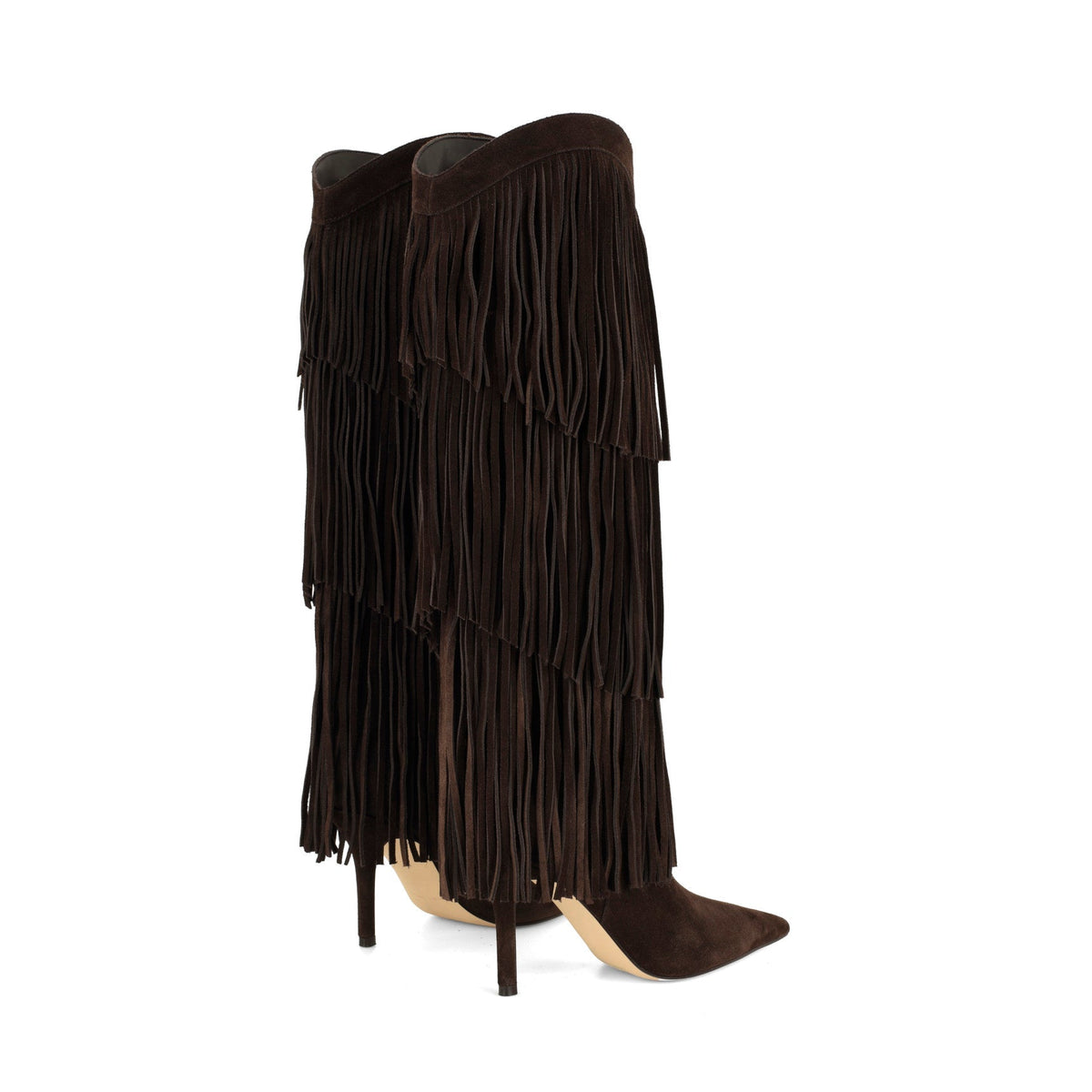 Genviv Leather Fringe Boots