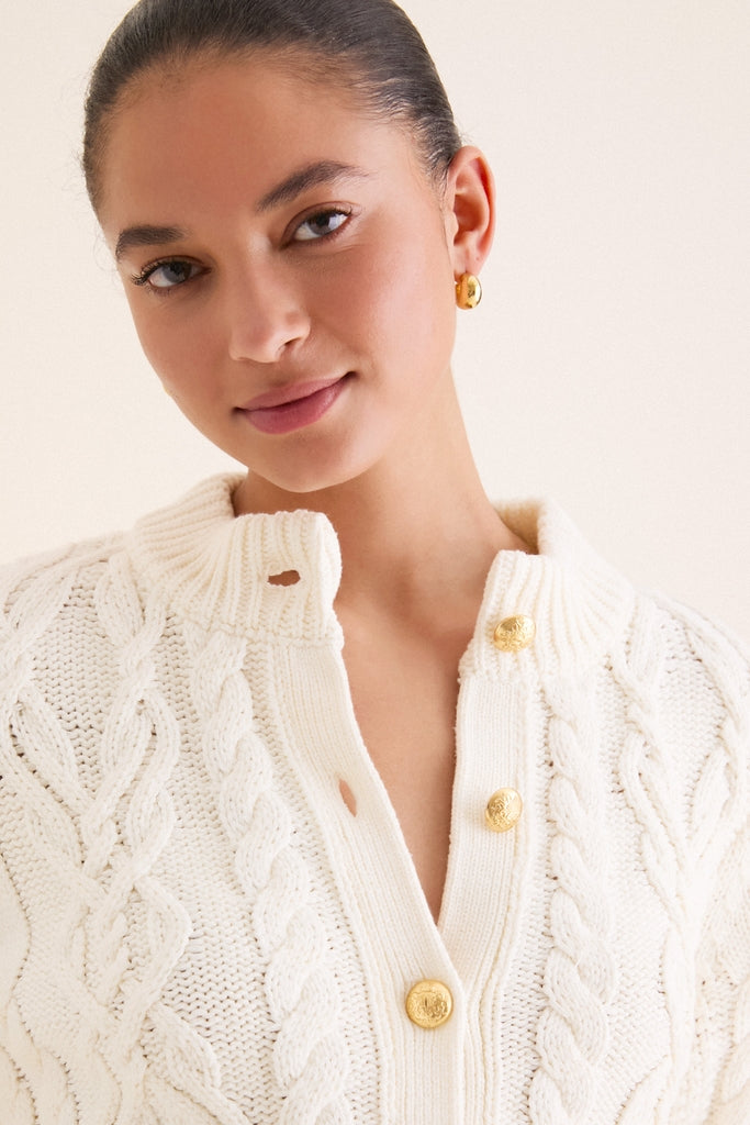 Ivory Cotton Colette Cardigan