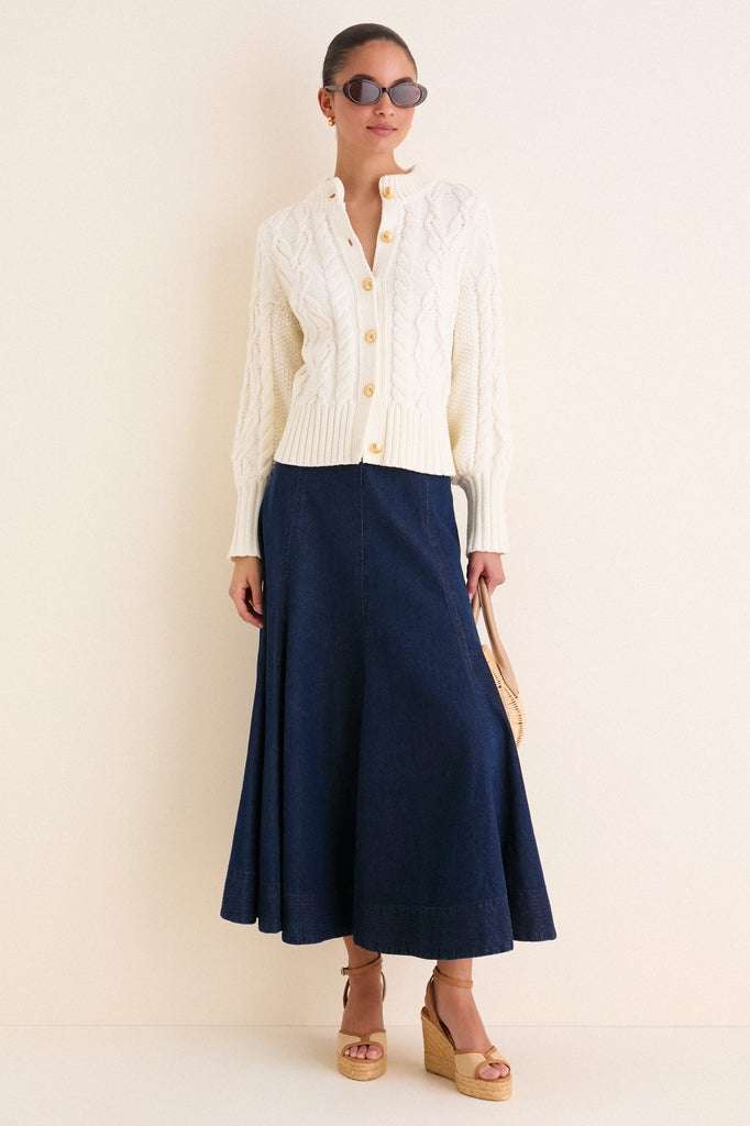 Ivory Cotton Colette Cardigan