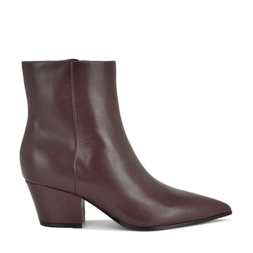Savie Block Heel Ankle Leather Booties