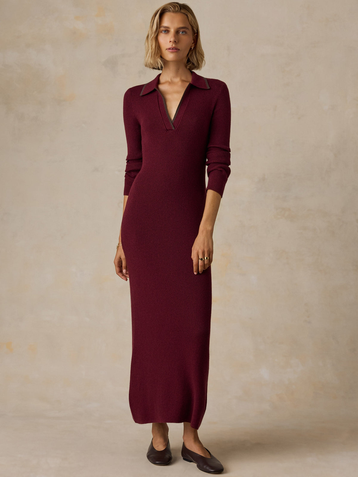 Throwback Sweater Dress - Merlot