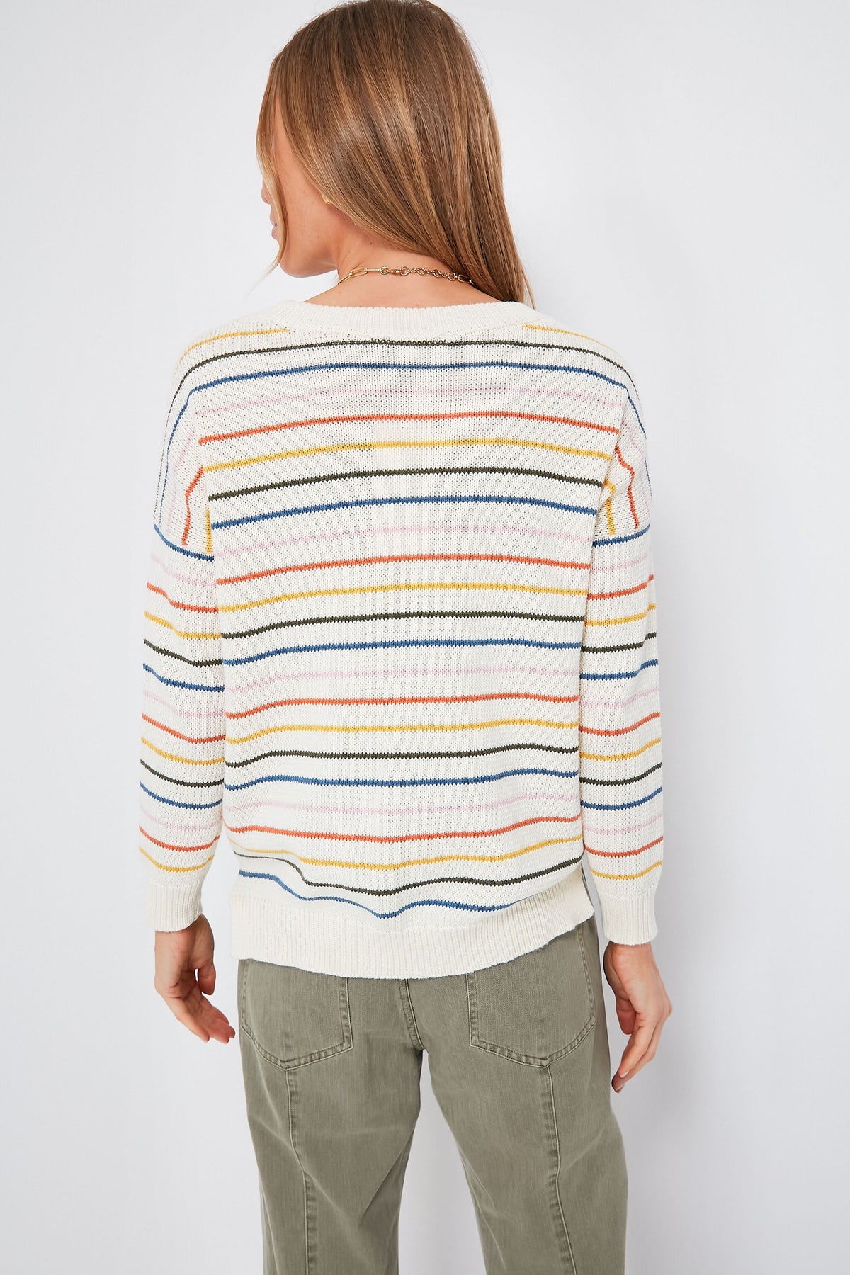 Rainbow 5 Stripe Organic Carolyn Sweater