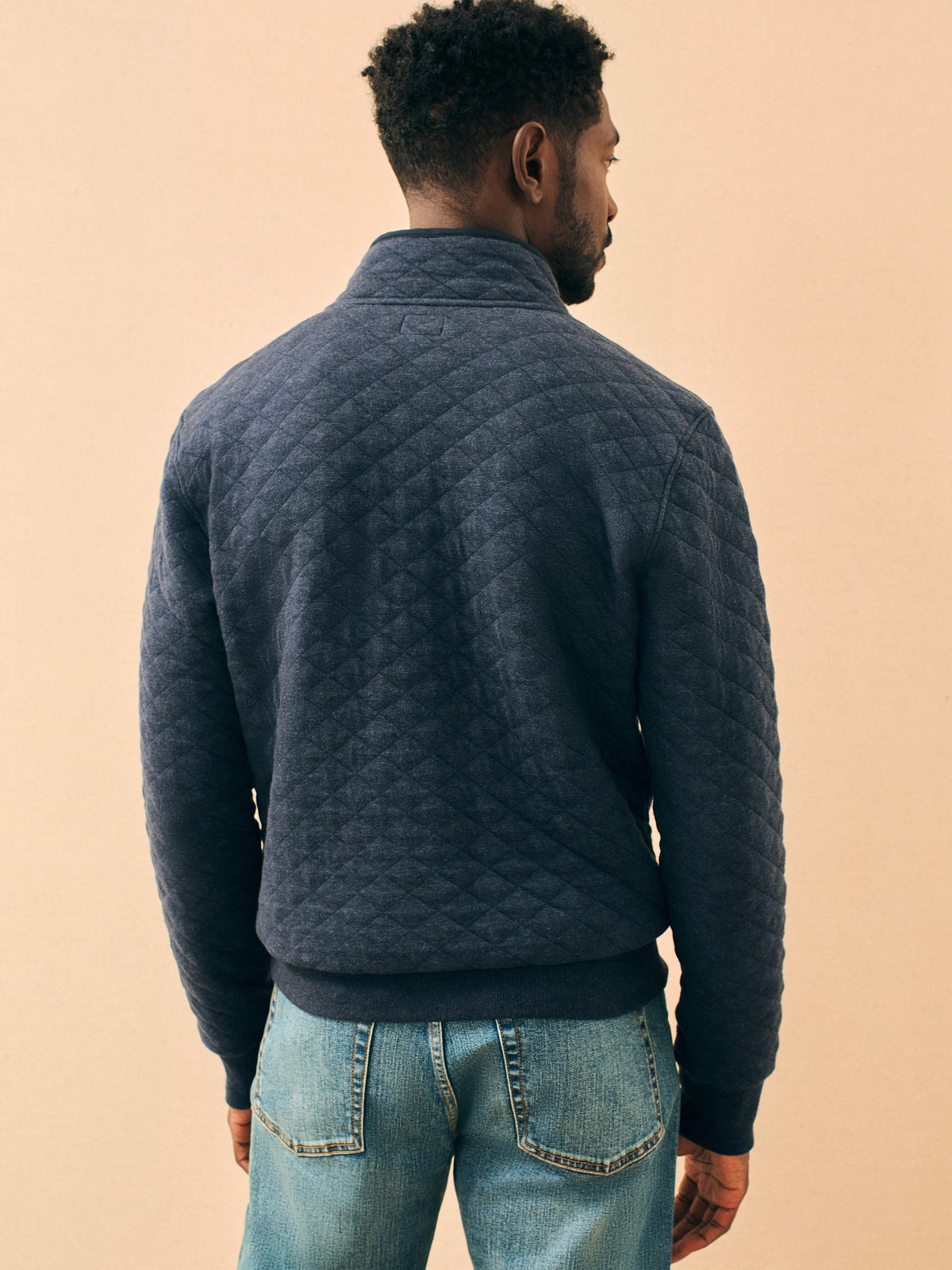 Epic Quilted Fleece Pullover - Navy Melange