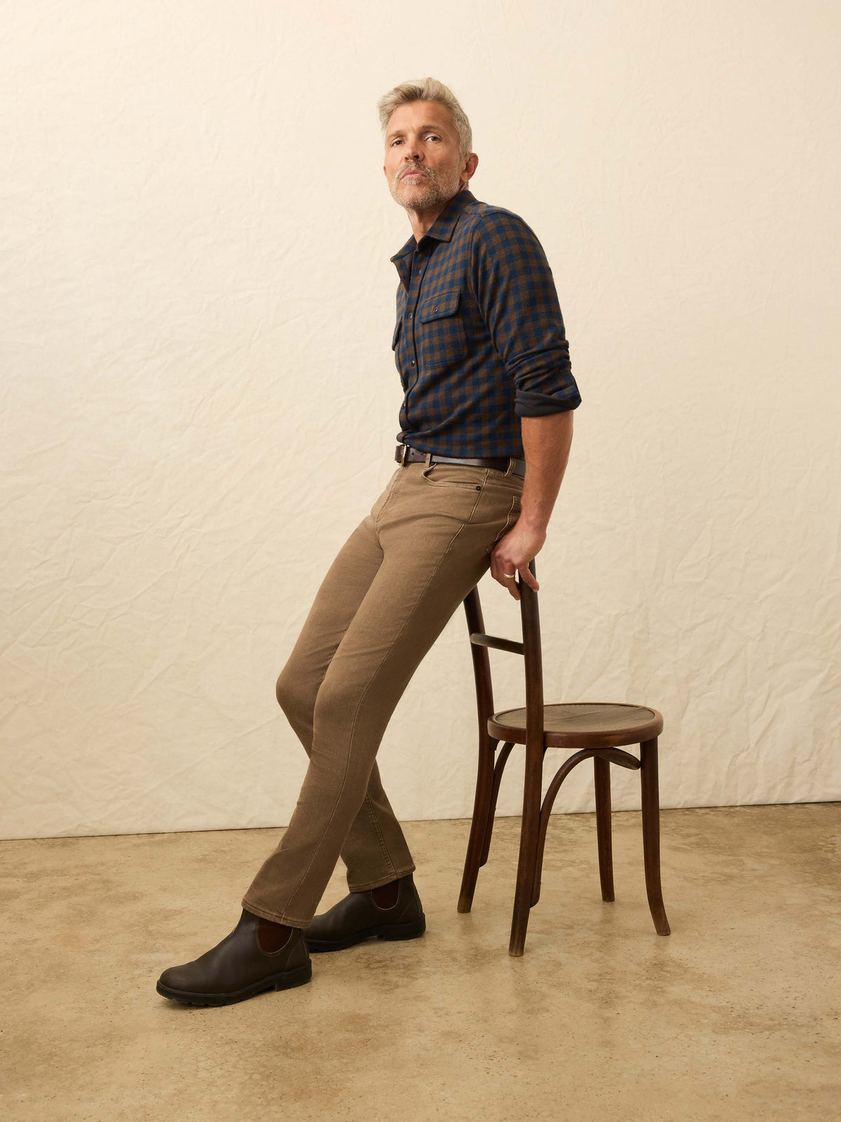 Legend Sweater Shirt - Navy Woodland Check