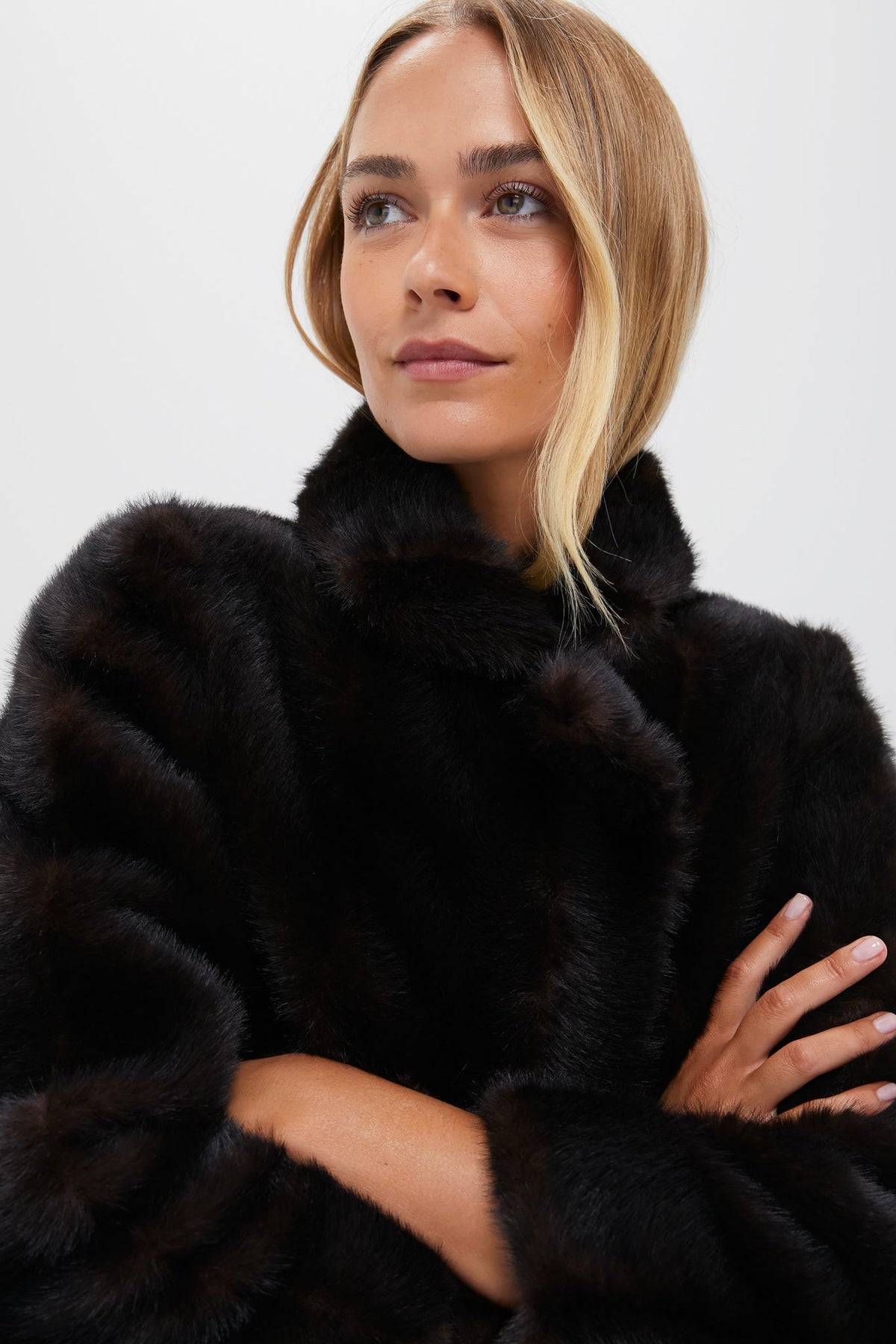 Brown Fur Cropped Carmella Coat