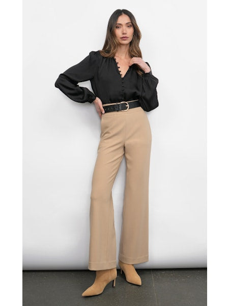 SILVIE WIDE LEG KNIT TROUSERS