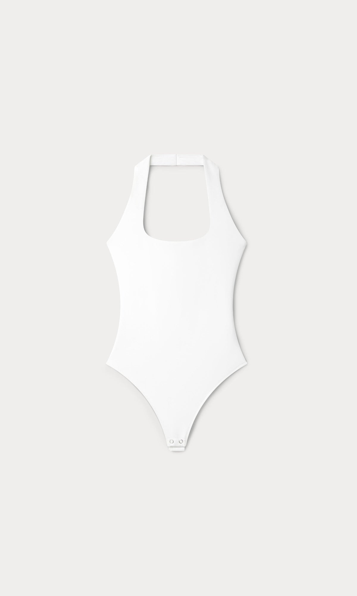 SCULPTING HALTER SQUARE NECK BODYSUIT | WHITE001
