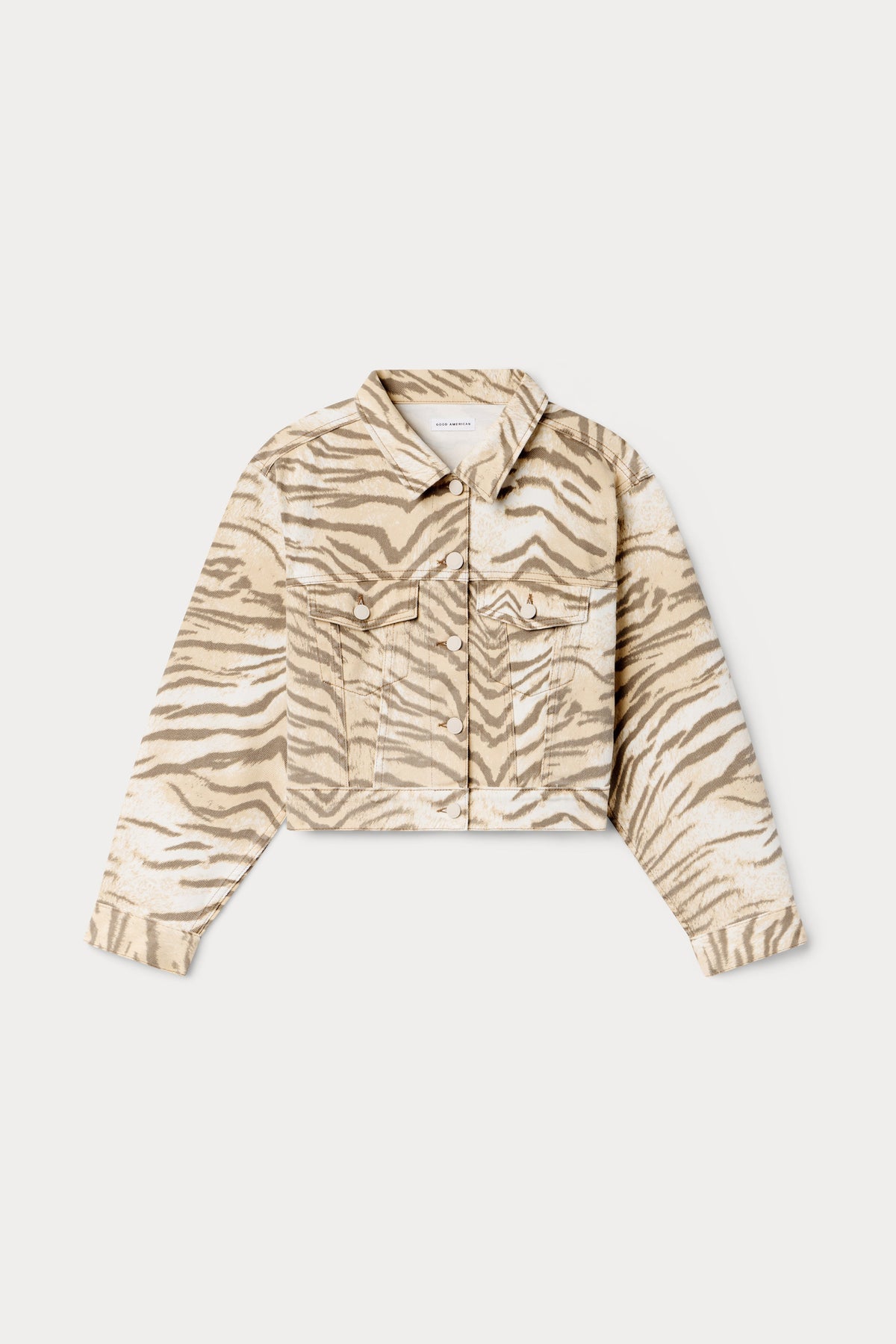 ESSENTIAL CROP DENIM JACKET | BROWN TIGER