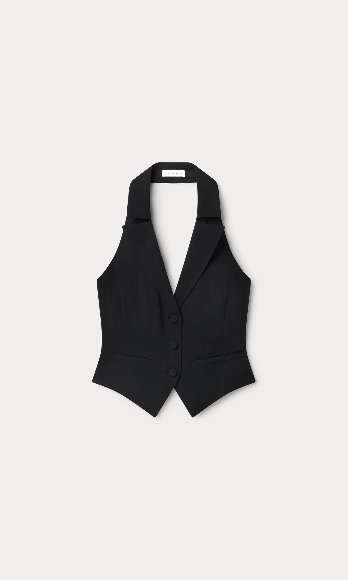 LUXE SUITING HALTER VEST | BLACK001