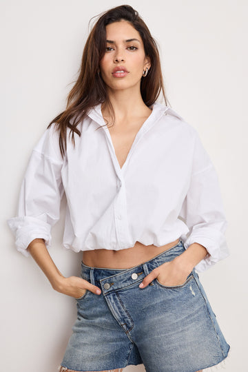 POPLIN BUBBLE SHIRT | WHITE001