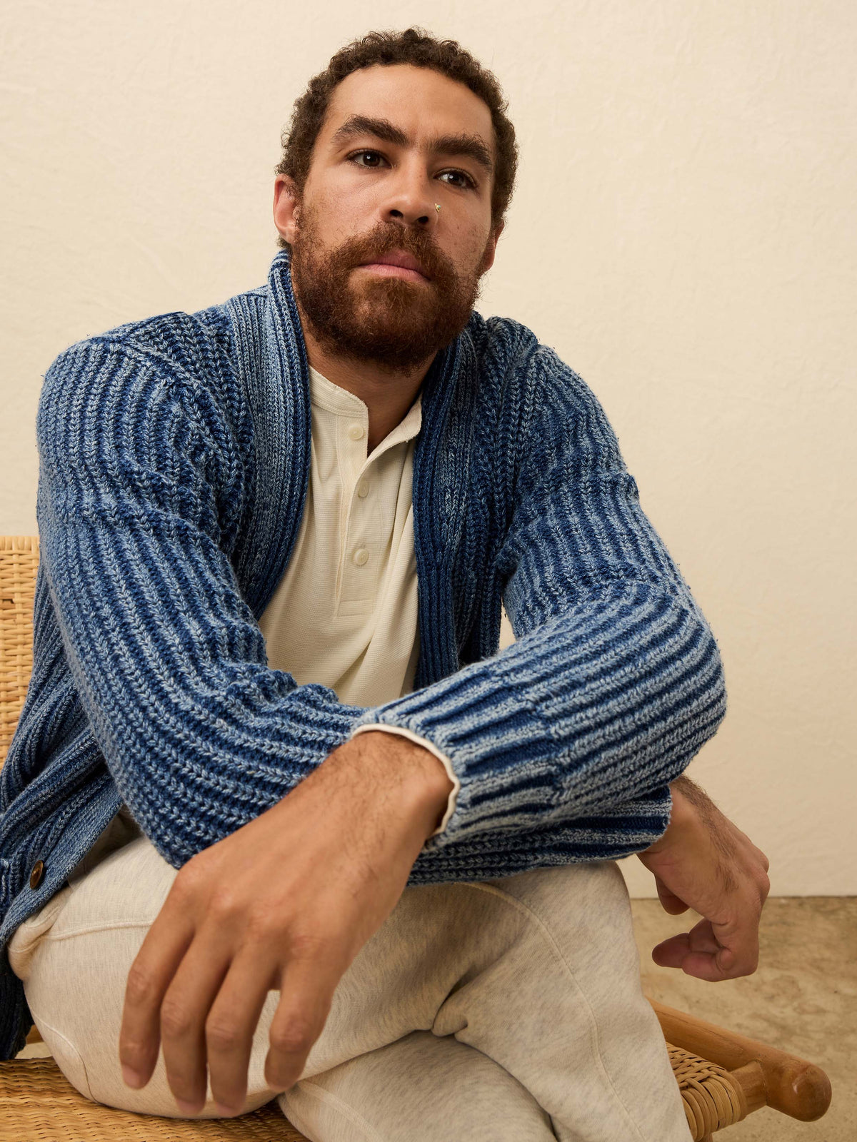 Long-Sleeve Waffle Henley - Snow