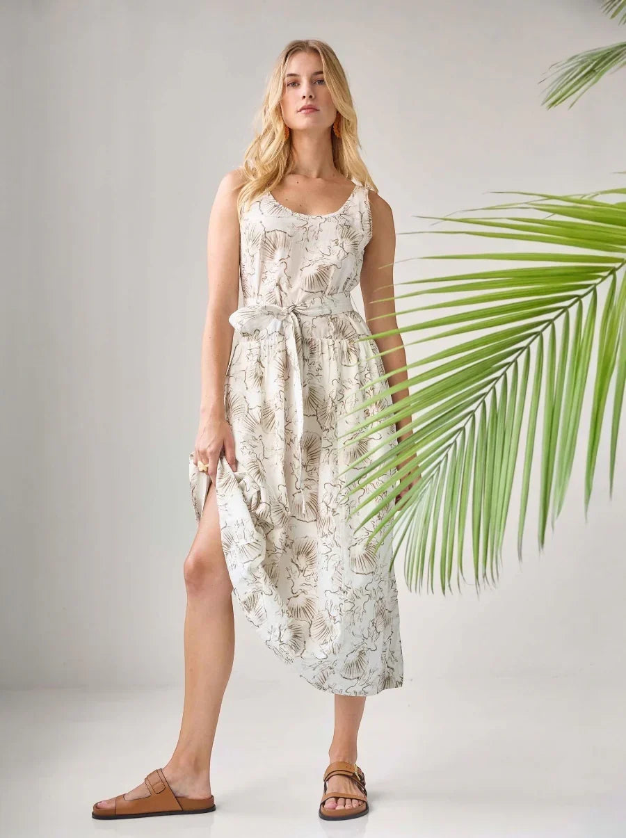 POPLIN MAXI YOKE DRESS