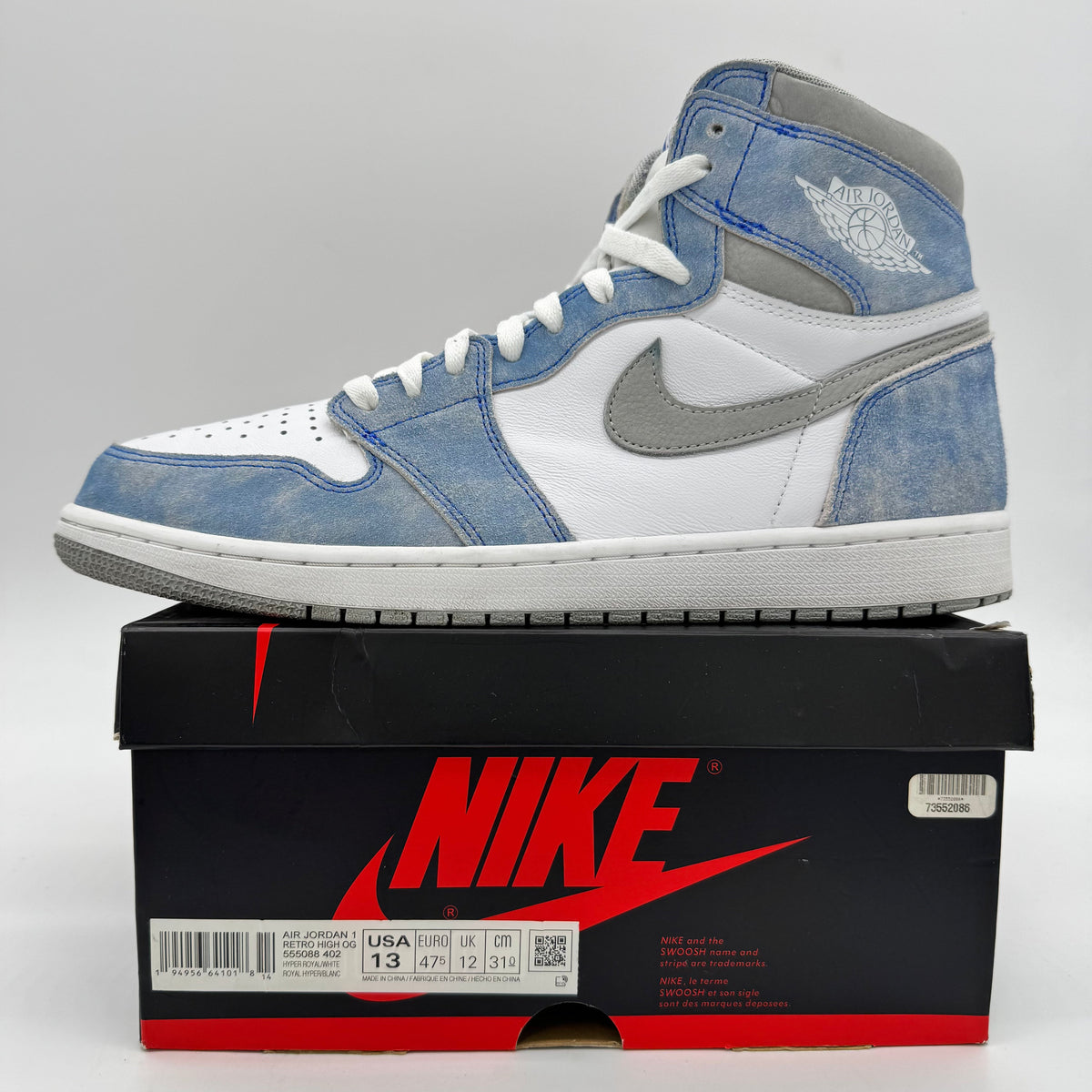 Jordan 1 High Hyper Royal Smoke Grey