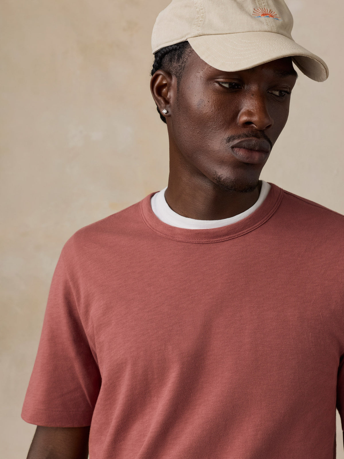 Sunwashed Regenerative Tee - Sunset Red
