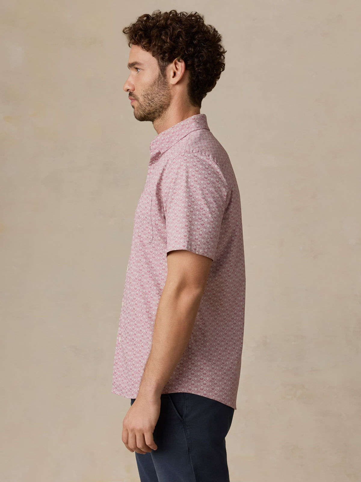 Short-Sleeve Movement Monterey Shirt - Rose Palm Mosaic