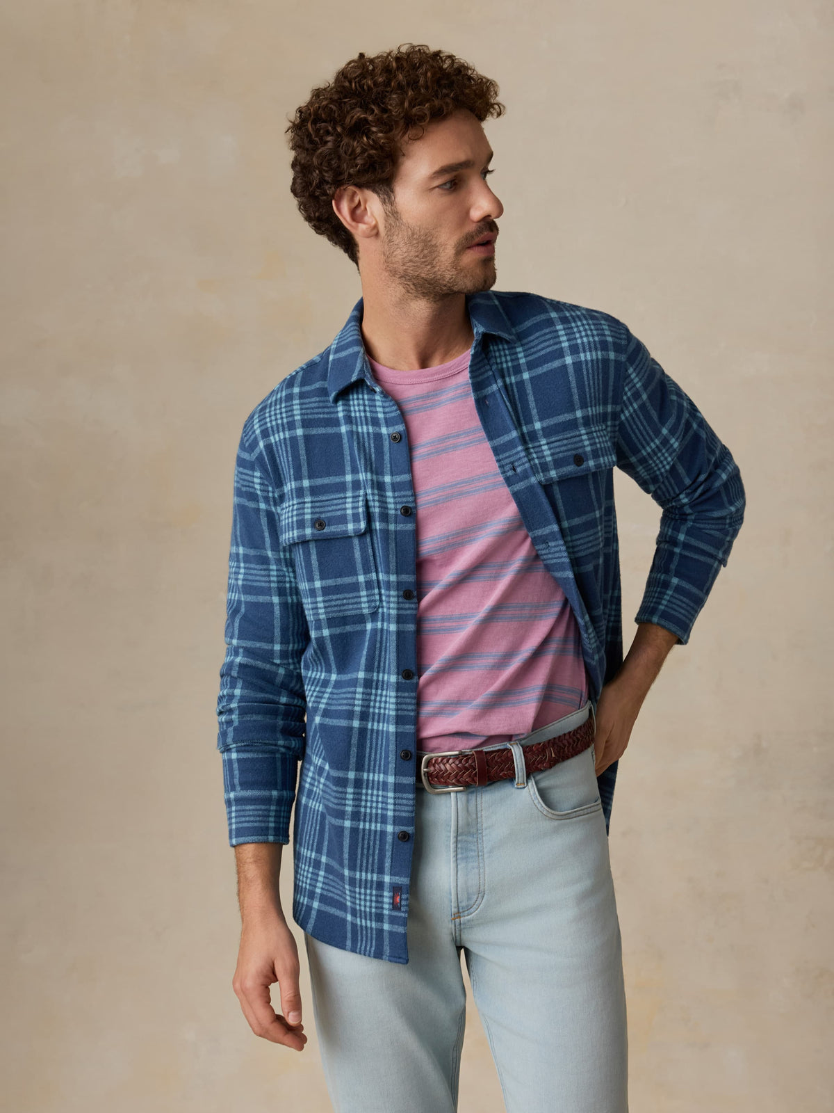 Legend Sweater Shirt - Midnight Teal Plaid