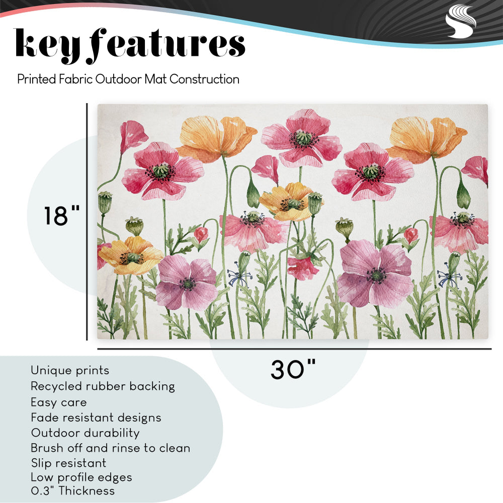 Patricia Pinto | Flowers In Clear Vase Non-Woven Door Mat