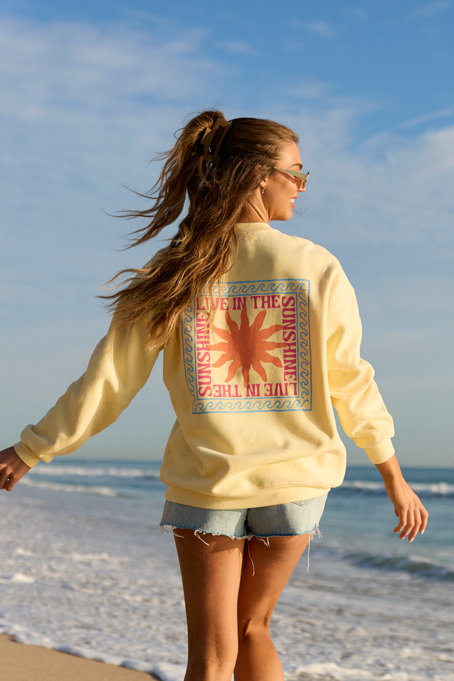 Live In The Sunshine Yellow Graphic Sweatshirt